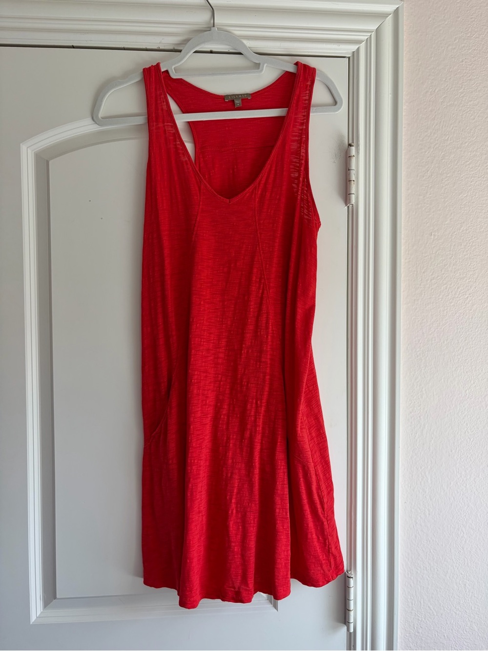 Lilla P Red Sleeveless V-Neck Mini Dress